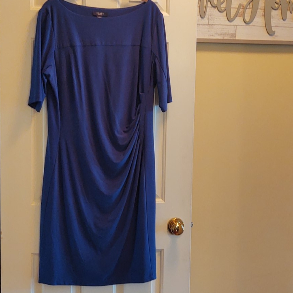 Chaps royal blue short-sleeved dress